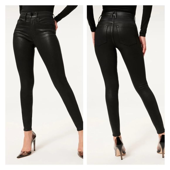 Good American Denim - Good American Good Legs Coated Jeans Black 383 Size 14 High Rise Skinny I91